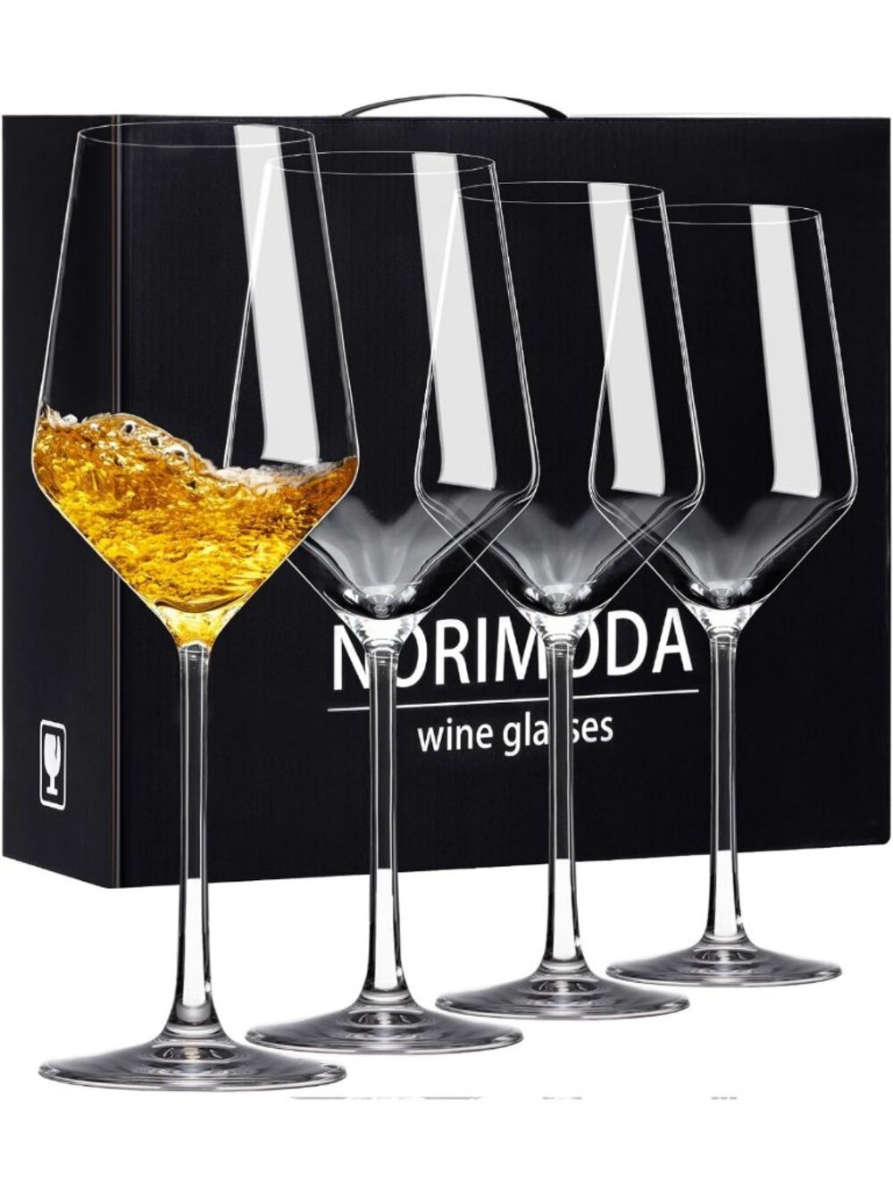 Elegant Set of 4 Lead-Free 14oz Wine Glasses for Red & White Wine Enjoyment